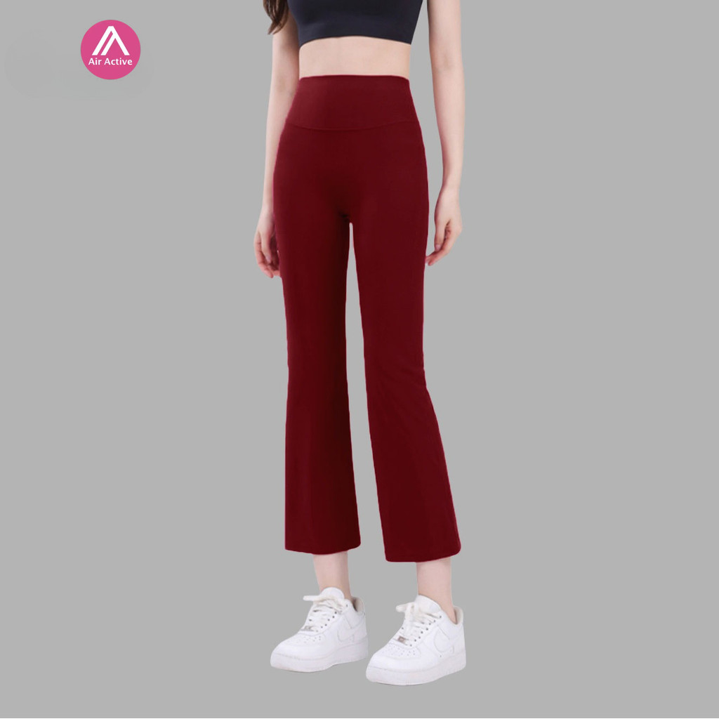 Airactive Leisure Casual Lycra Yoga Sports Pants Flared Pants Cool Fabric High Waist Hip-lifting Cropped Pants