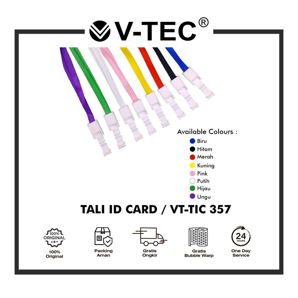 GANTUNGAN V-TEC STRAP ไม้แขวนเสื้อสําหรับบัตรประจําตัว VT-TIC 357
