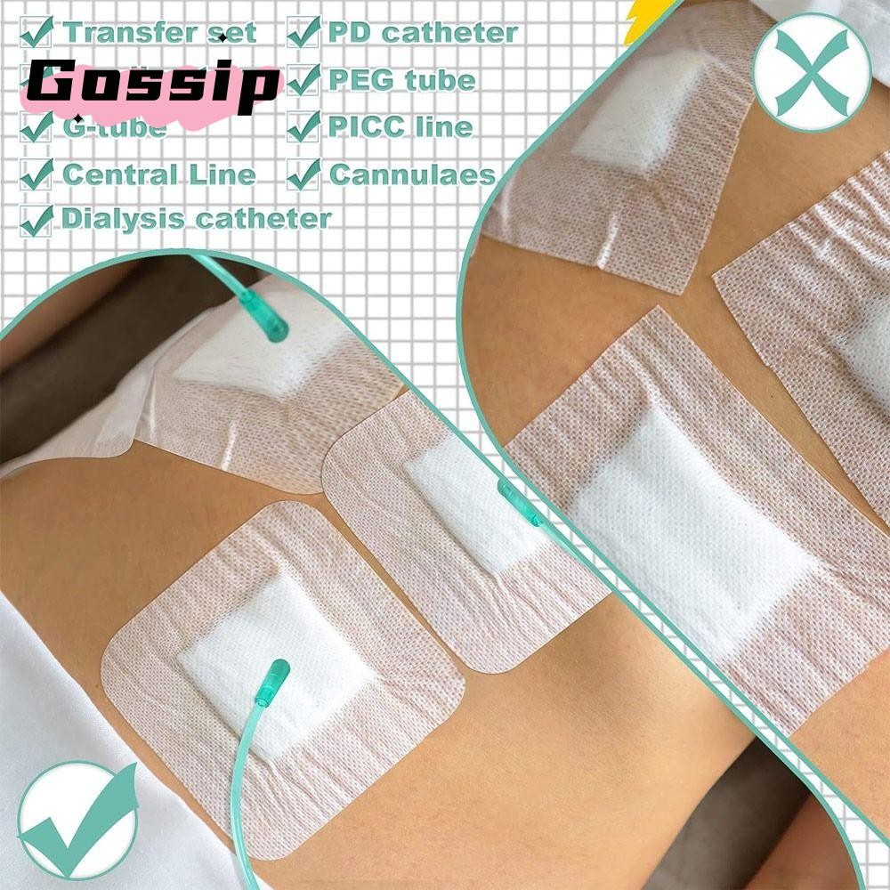 GOSSIP 10 ชิ้น Feeding Tube Pad, Gtube Supplies อุปกรณ์ไตเทียม Chest Catheter Cover, Replacement Wou