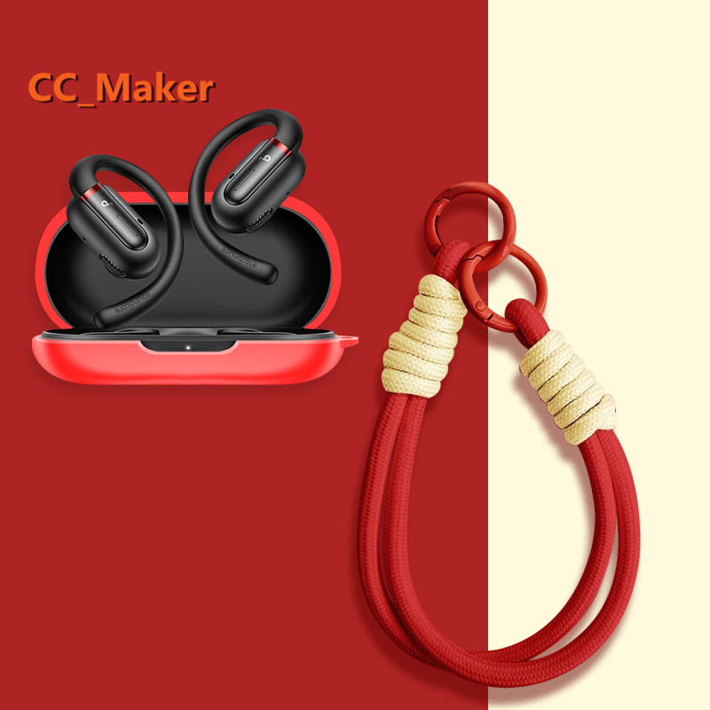 For Anker Soundcore V30i Case Lanyard Pendant Cute Solid Color Silicone Soft Shell Suitable for Anke
