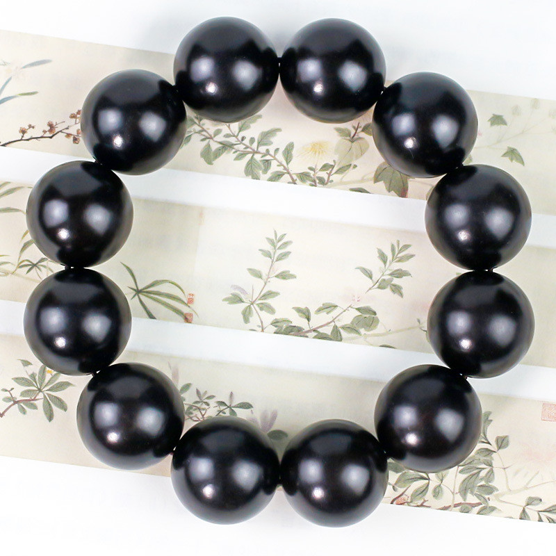 สร้อยข้อมือไม้มะเกลือ East African Black Rosewood ไม้จันทน์สีแดง 15/18/20MM ลูกปัดจมอยู่ใต้น้ําความหนาแน่นสูง