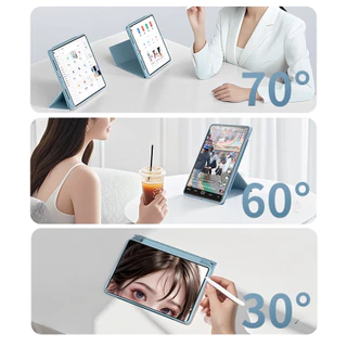 Y +3เคสป้องกันแบบพับได้สําหรับ S9/S6lite/A8/A9/A9+ A9 plus A11+ใส่ปากกาได้ หลังใส case for Samsung