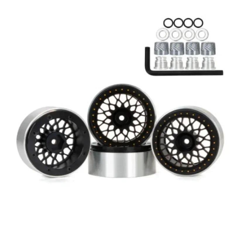 4pcs โลหะล้อ Hub 1.9 Beadlock ขอบสําหรับ 1:10 Rc Crawler AxialScx10 Ii 90046 Axi03007 D90 Yikong Tra