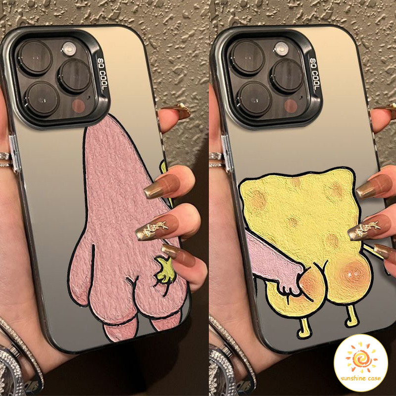 เคสโทรศัพท์มือถือสพันจ์บ็อบลายการ์ตูนสุดน่ารัก ไอโฟน11 For iPhone12 13 14 15Pro MAX X XS XR 6 7 8Plus SE2020