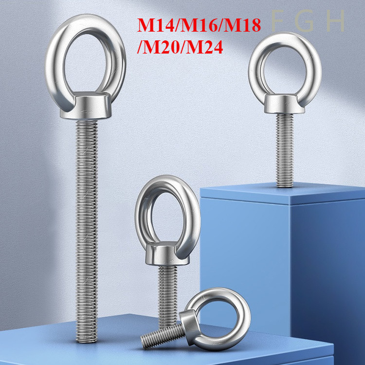 [FGHOQ-1-Y] M14/M16/M18/M20/M24 อายโบลท์ อายนัท EYE BOLT สแตนเลส304