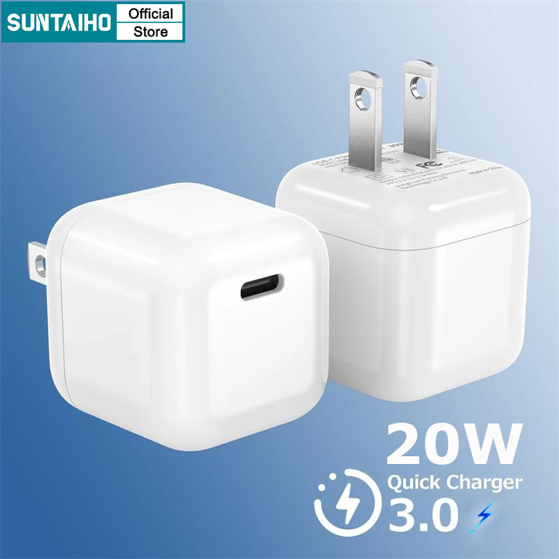 Suntaiho 20W USB C Quick Charger Adaptor US Plug Wall Charger Fast Charging สําหรับ iPhone Universal โทรศัพท์ Android