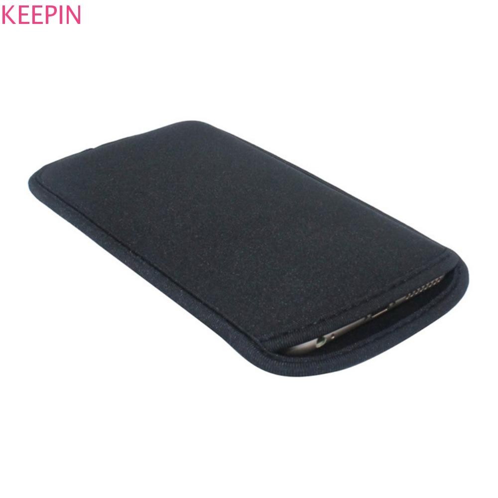 Keepin Neoprene Phone Bag, Neoprene Pouch Phone Protective Pouch, Black Bag Case Fall Prevention Phone Bag Pouch Portable Power Source