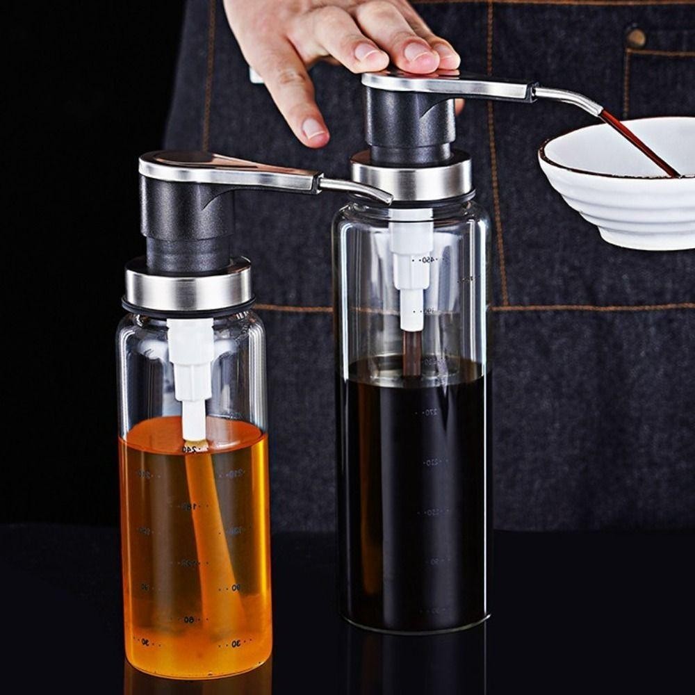 ขวดน้ํามัน โนวาบายต์, ขวดซอสสแตนเลสขนาด 300/500 มล., บีบปิดผนึกกดประเภทภาชนะปรุงรสป้องกันการรั่วขวดน้ําส้มสายชู - รูปที่ 3