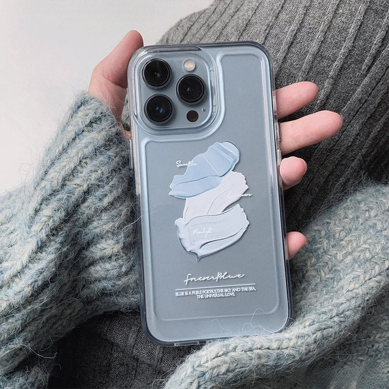 Simple blue oil painting soft Case HP Xiaomi 14 12T 13T Pro 11 12 Lite Redmi 15C C85 13C noet 4G 13 