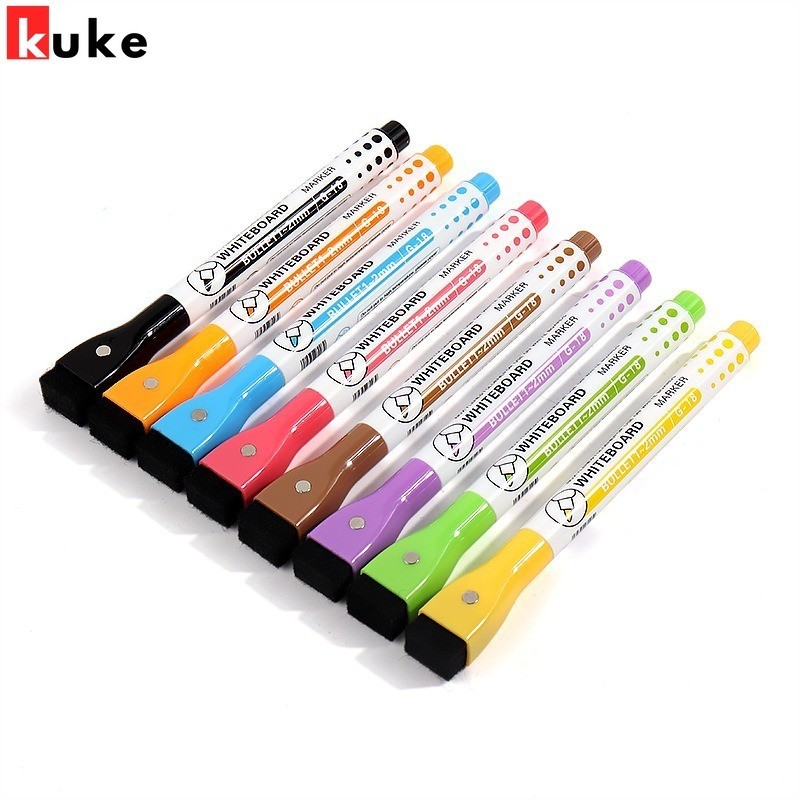 8 สีแม่เหล็กแห้งลบเครื่องหมายปลายละเอียดแม่เหล็กลบได้ปากกาไวท์บอร์ดสําหรับสํานักงานโรงเรียนเด็กครูอุปกรณ์