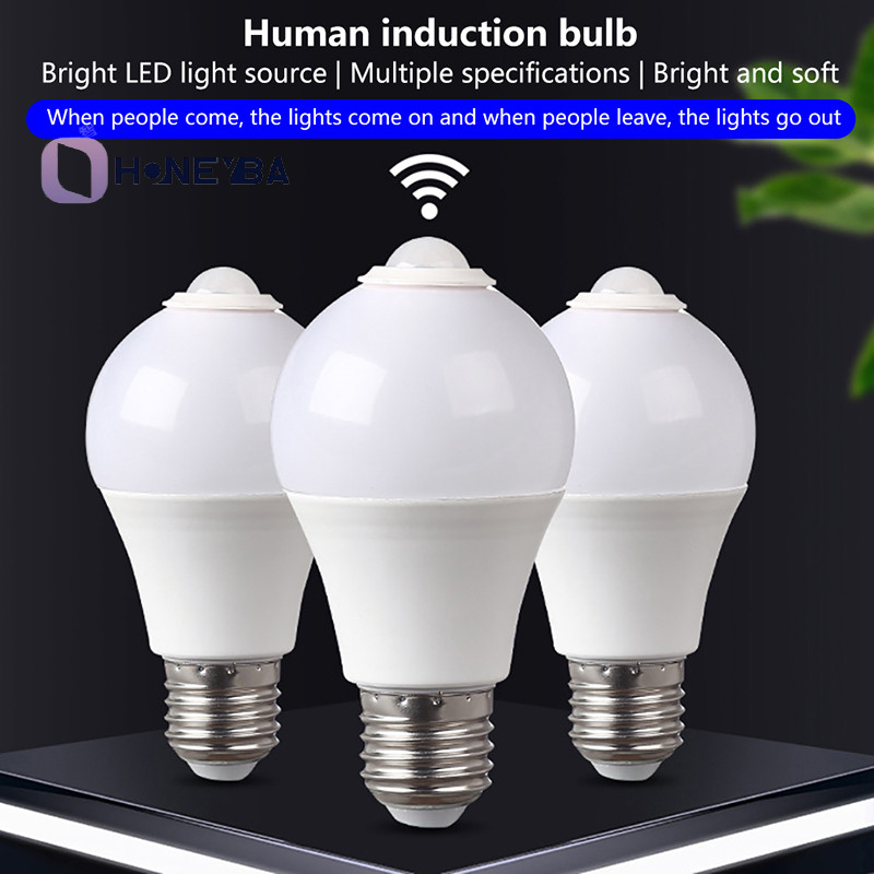 <Honeyby> E27 PIR Motion Sensor Lamp 5W 9W 15W หลอดไฟ LED พร้อม Motion Sensor Night Light Nice