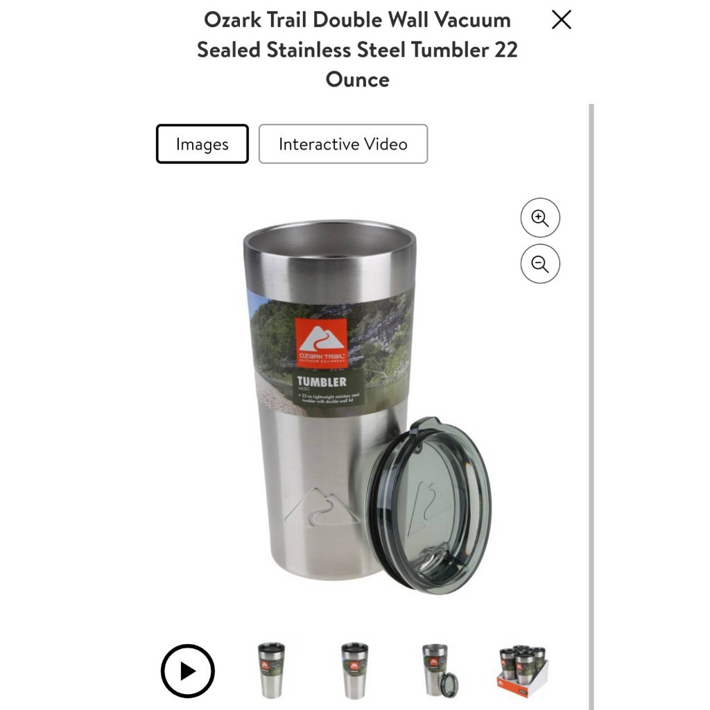 แก้วเก็บความเย็น OZARK TRAIL 22ออนซ์ ของแท้ แก้วสแตนเลสSUS304  พร้อมฝา แบรนด์USA ฟรียางรอง เก็บความเ