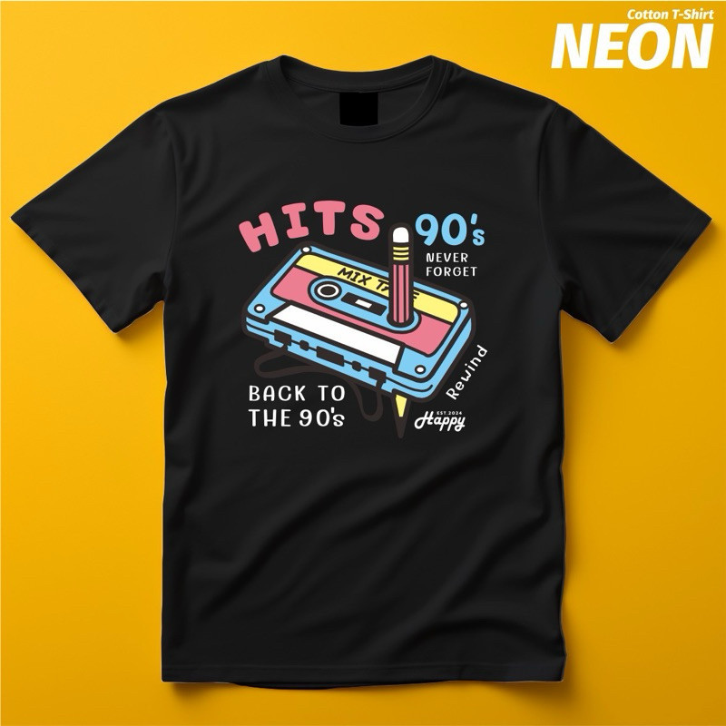 เสื้อยืดสกรีนลาย HITS90' ผ้าcotton100%
