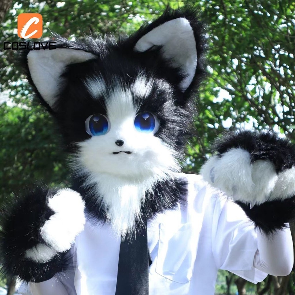 อะนิเมะสไตล์ Furry หมวกสําหรับหน้ากากคอสเพลย์สําหรับผู้ใหญ่น่ารักสัตว์ Face หมวก Furry คอสเพลย์หมวกหน้ากากอะนิเมะน่ารัก