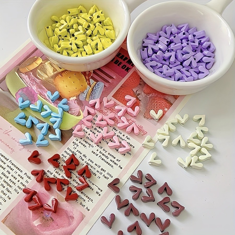 10 ชิ้น/แพ็คโลหะผสม V-Shaped Heart Charm ลูกปัดสําหรับ DIY มือถือเครื่องประดับ Mix-and-Match น่ารัก Handcrafted ลูกปัดอุปกรณ์เสริมสําหรับจี้แฟชั่น