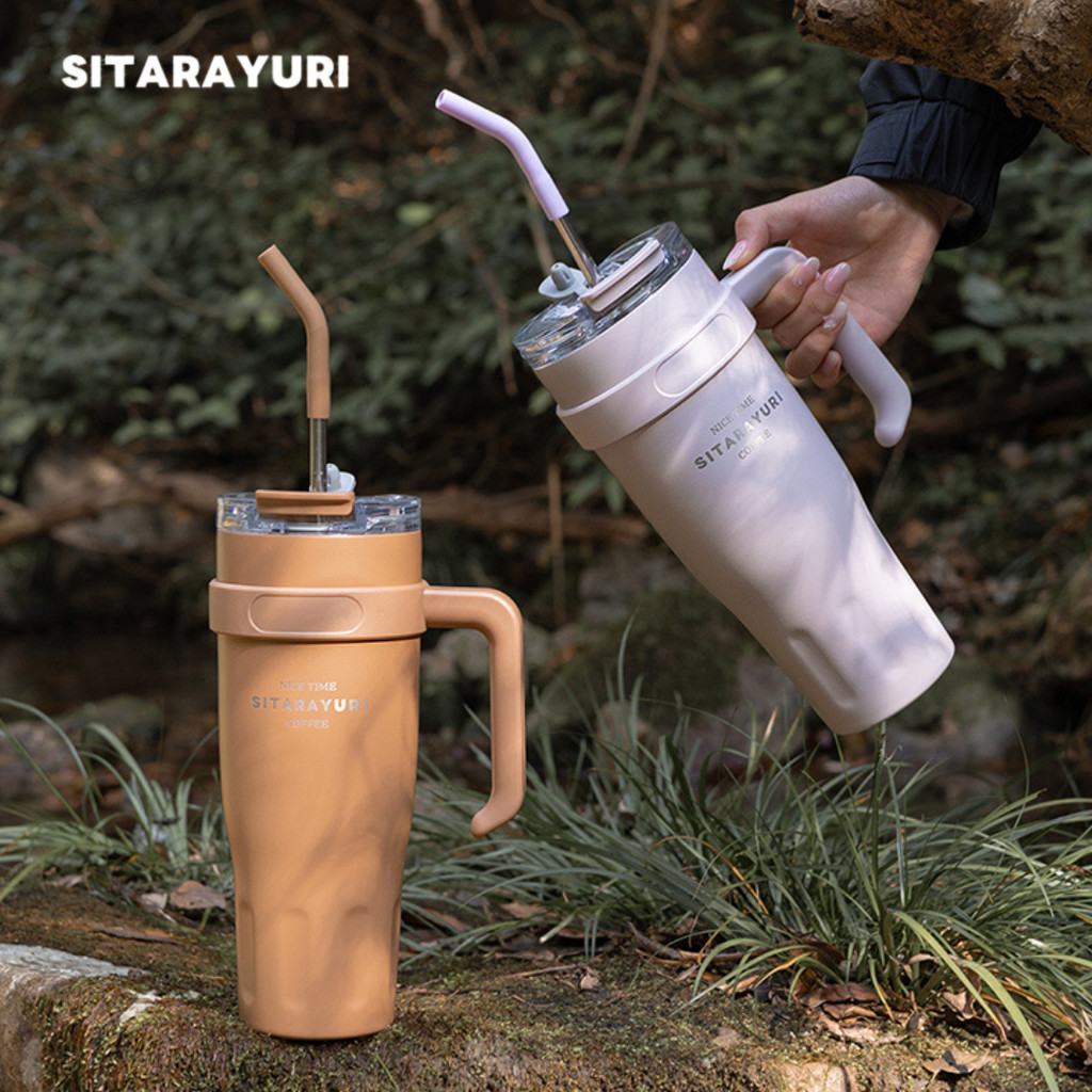 SITARAYURI (ของแท้) แก้วสแตนเลสเก็บความเย็น/ร้อน แก้วมีหูจับ แก้วเก็บอุณหภูมิ 1,100ml