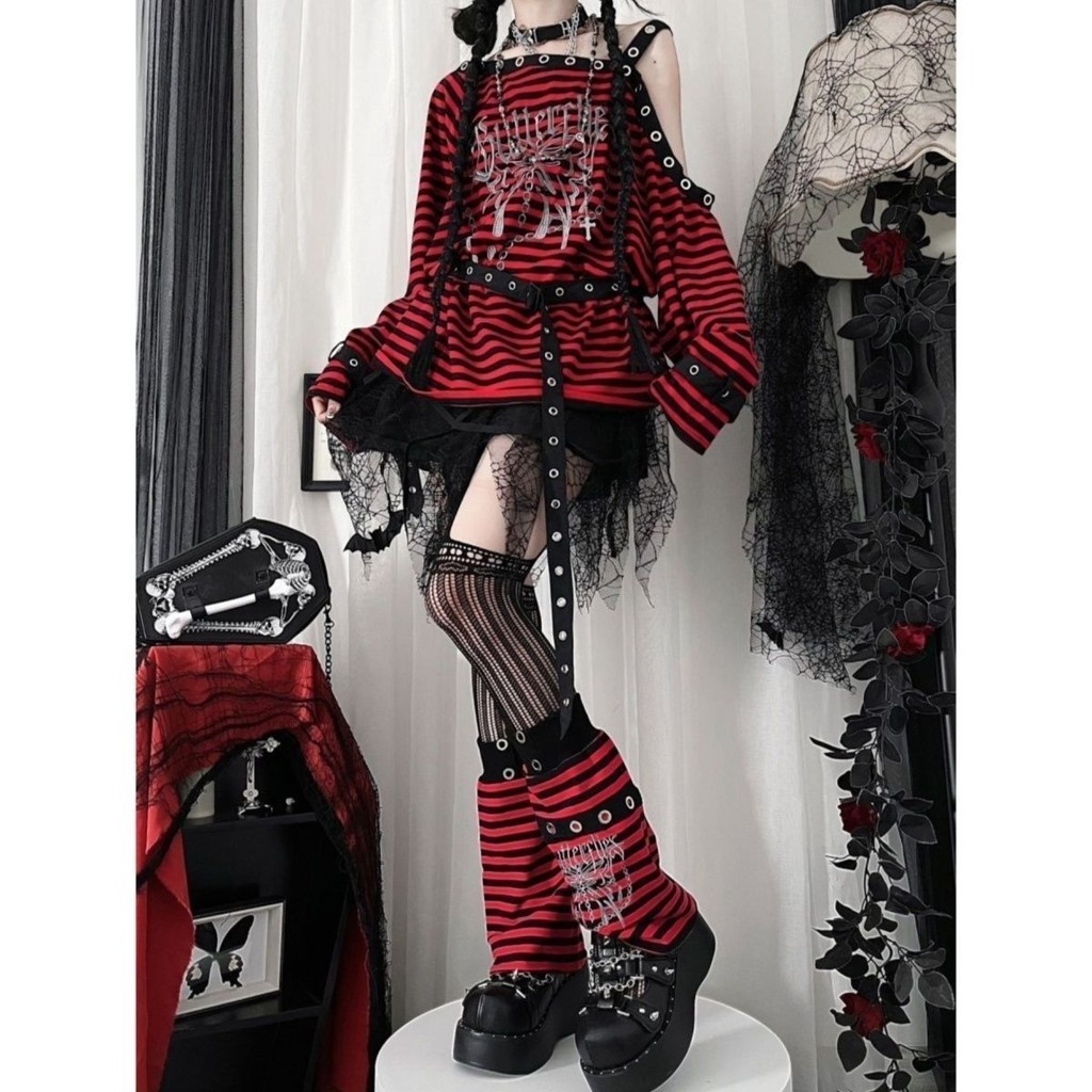 X-orange ปักเสื้อยืดแขนยาว Asian Culture y2k Punk หลวมด้านบนฤดูร้อนสไตล์ใหม่ลําลองผู้หญิง