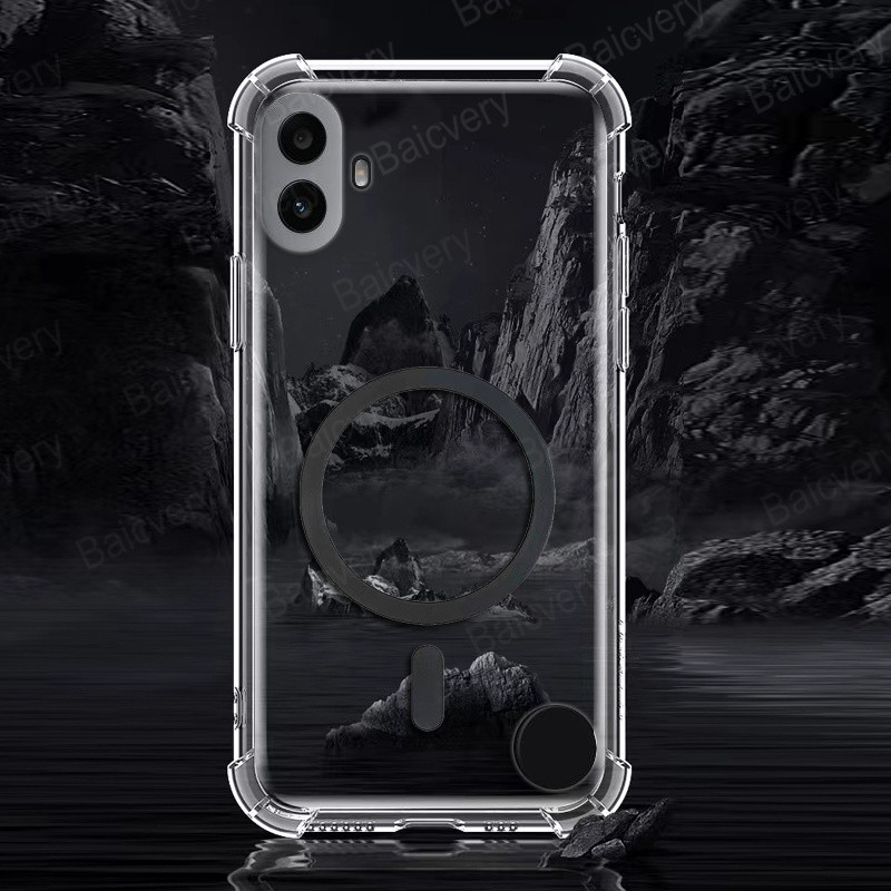 เคสโทรศัพท์ Nothing CMF Phone 1 ฝาครอบป้องกัน TPU นุ่มใสใสพร้อมสติ๊กเกอร์แม่เหล็ก