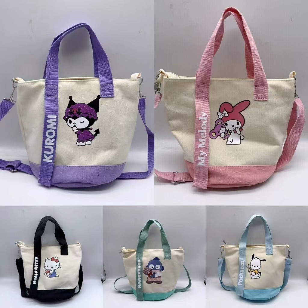 Sanrio Hello Kitty กระเป๋าถือลายการ์ตูน Kuromi และ Pochacco สำหรับโทรศัพท์มือถือและของใช้อื่นๆ