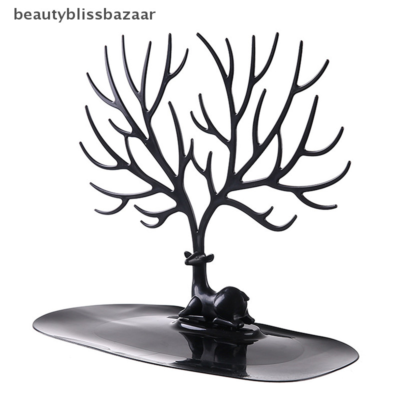 [beautyblissbazaar] ขาตั้งแสดงเครื่องประดับต่างหูสร้อยคอแหวนแขวนถาดชั้นเก็บต้นไม้ผู้ถือ [TH]