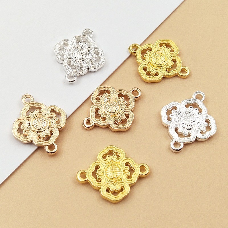 20pcs โบราณโลหะผสมพู่มีรูพรุนเชื่อมต่อจี้ DIY เครื่องประดับเจ้าสาวขายส่ง