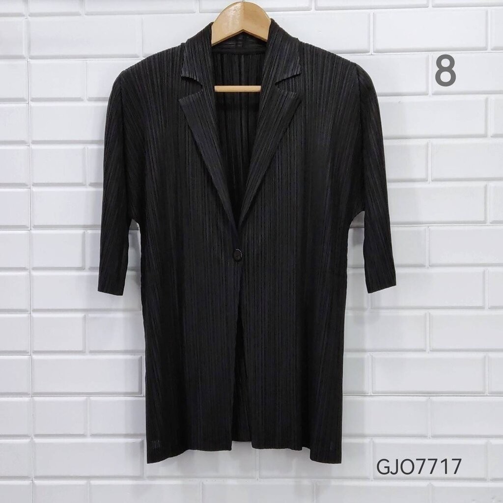 2MUAY รุ่น GJO7717 เสื้อสูท เสื้อคลุมอัดพลีทคุณภาพ 9สี FREE SIZE HALF SLEEVE COLLAR PLEATED CARDIGAN / JACKET - รูปที่ 6