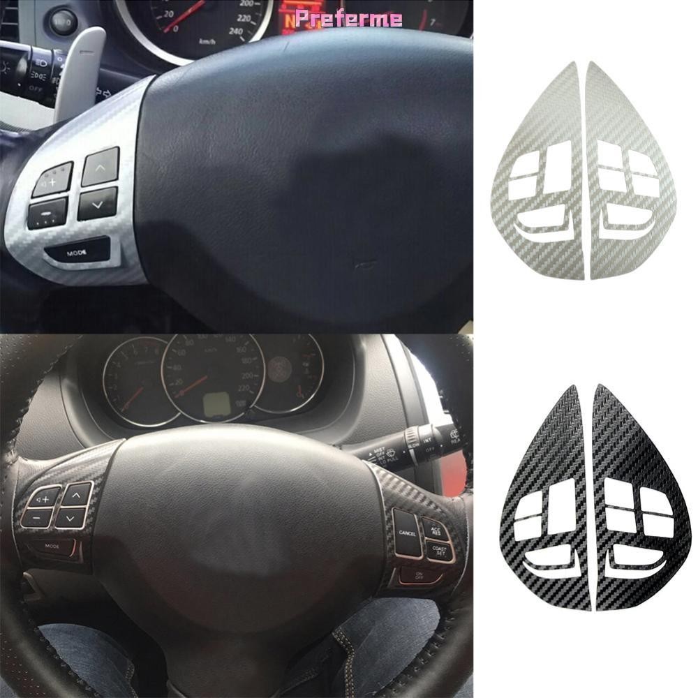 Preferme พวงมาลัยปุ่มสวิทช์สติกเกอร์ Trim Fit สําหรับ Mitsubishi ASX Lancer Outlander RVR Pajero Spo