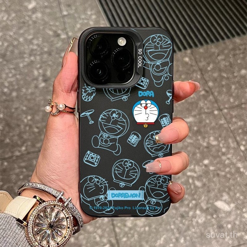 เคสโทรศัพท์มือถือแอปเปิ้ลลายโดราเอมอนสุดอินเทรนด์สำหรับ iphone15 13 14 12 11PROMAX เคสป้องกันรอยขีดข่วน7/8Plus ป้องกันการเคาะ XR XS xsmax โปร่งแสง13pro 15 14 12 11 Pro civg