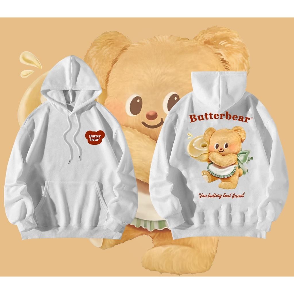 เสื้อฮู้ดแขนยาวแขนยาวอ Butter Bear Butterbear Hoodies ไซส์ M-3XL ใส่ได้ ทั้ง ชาย ใส่สบาย ไม่หด ไม่ย้ - รูปที่ 2