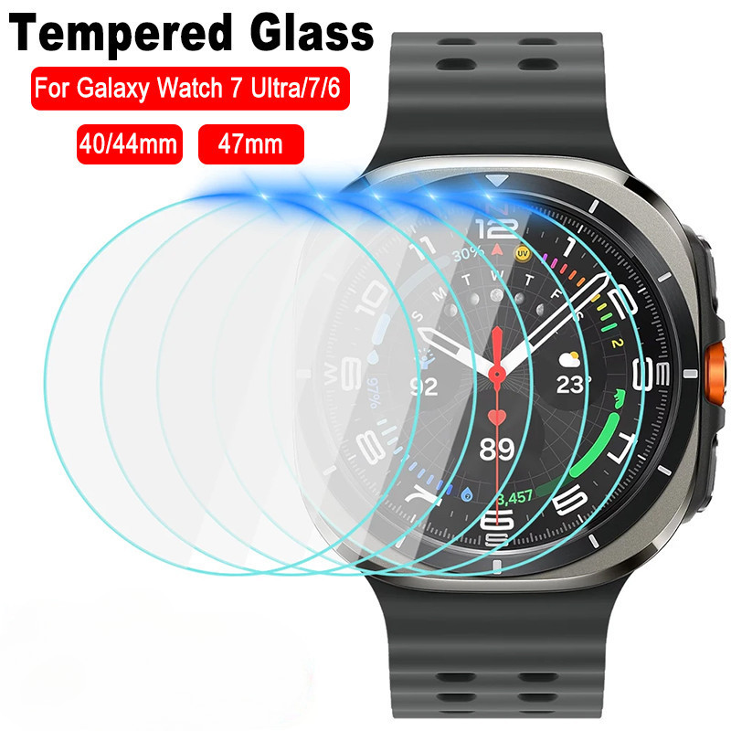 กระจกนิรภัยสําหรับ Samsung Galaxy Watch 7 Ultra 47 มม.7/6 40 มม.44 มม.6Classic Screen Protector HD Clear กระจกป้องกัน