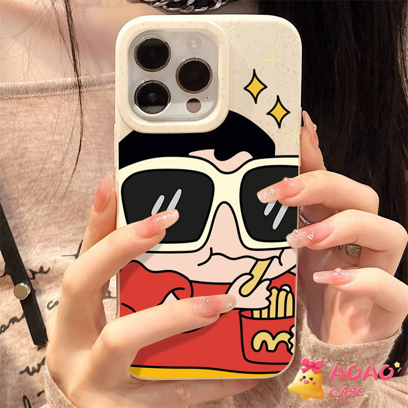 แฟชั่นการ์ตูน เคส ชินจัง อ่อนนุ่ม เคสIPhone 11 13 15 12 14 Pro Max 7Plus XR X XS MAX 14 15 6s 8 7 6 Plus SE 2020