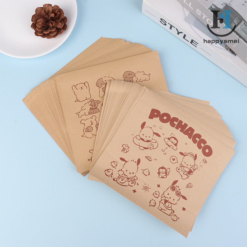 [GA] 50 ชิ้นน่ารัก Pochacco ลูกสุนัขถุงกระดาษคราฟท์ถุงบรรจุภัณฑ์อาหารหนาถุงของขวัญความจุขนาดใหญ่ถุงขนมสําหรับสาวเด็กของขวัญ TH