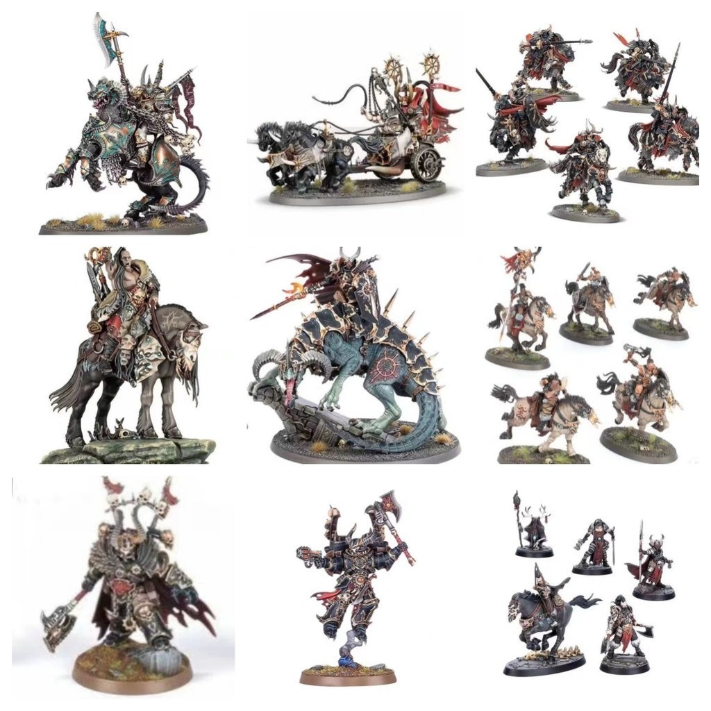 Warriors Chaos Knights Ogroid Theridons Archaon Everchosen DARKOATH MARAUDERS Esalted Hero of Chaos โมเดลเรซินสามมิติ