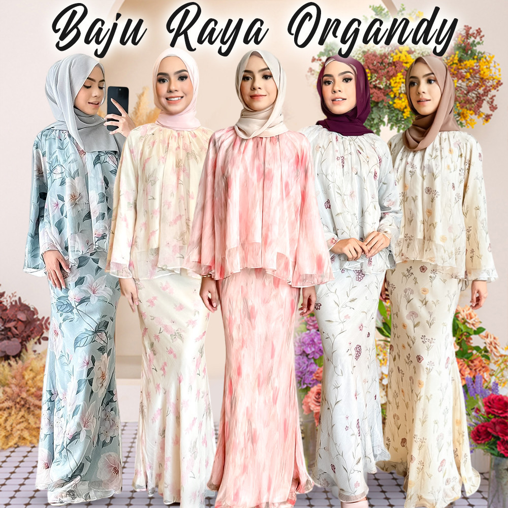 Baju Kurung KEDAH Floral Baju Raya Haji 2025 Sulam Floral Baju Kurung Moden Ironless Kurung เพื่อนเจ