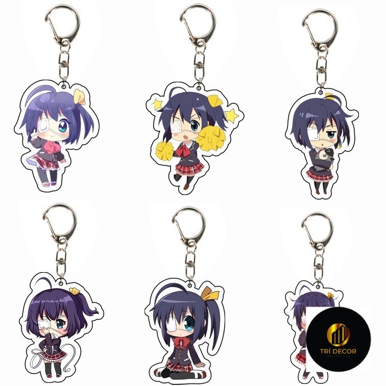 Love Chunibyo & Illusions Takanashi Rikka Key Chain กระเป๋าอะคริลิคจี้พวงกุญแจการ์ตูน