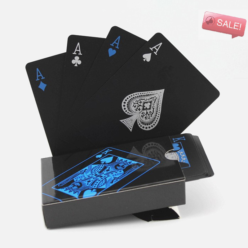 At พลาสติกสีดํา Magic Poker Pvc กันน้ําหมากรุกและการ์ดเกมพักผ่อนโป๊กเกอร์เกมกระดานอุปกรณ์เสริม A