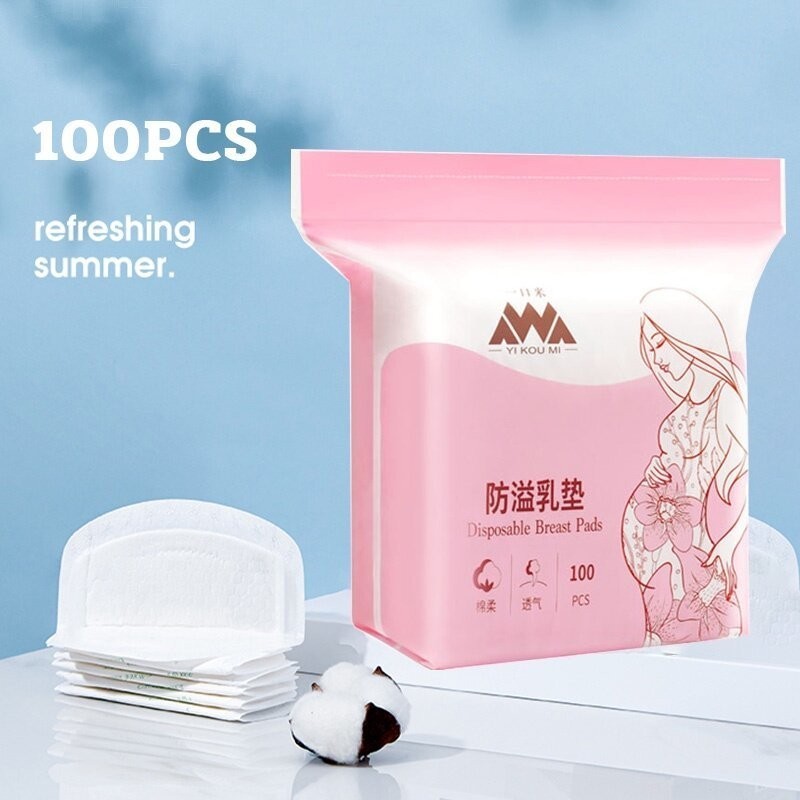แผ่นซับน้ำนมแม่ 100 ชิ้น แผ่นซับน้ำนม แบบใช้แล้วทิ้ง แบบบางพิเศษและมาตรฐาน ดูดซับน้ำนมแม่ที่ไหล นุ่มและสบาย แบบบางพิเศษ