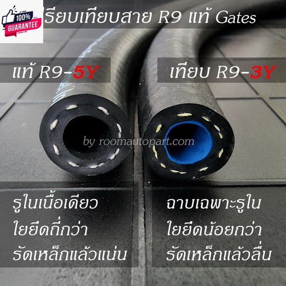 สายน้ำมันหัวฉีดนอกถัง R9 เกรด A แท้ Gates USA แ่งขาย 0.5-1 ม. หรือตัดยาวต่อเนื่องตามคำสั่งซื้อ