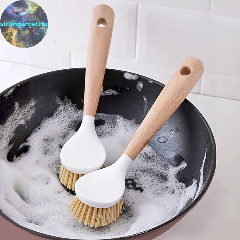 Strongaroetrtu 3 In 1 แปรงทําความสะอาดถ้วย Scrubber ด้ามยาวขี้เกียจขวดแปรงซักผ้าแปรง TH