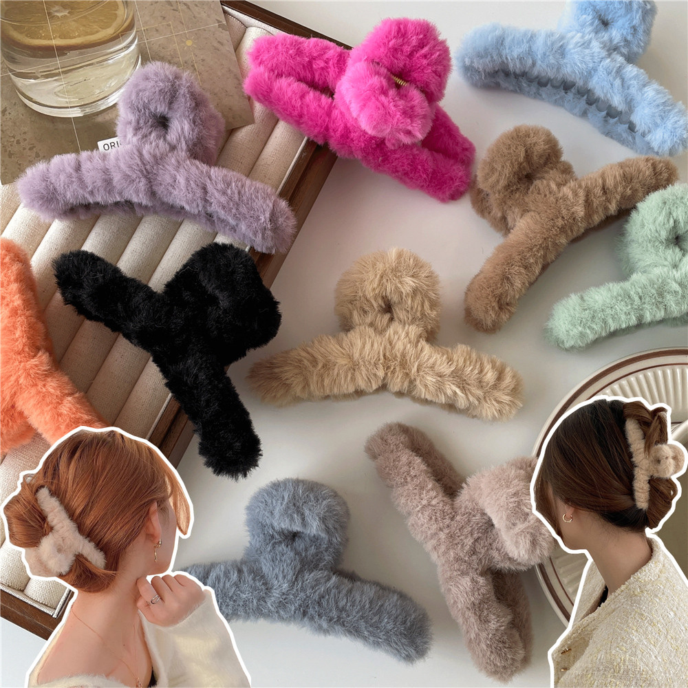 น่ารักตุ๊กตาคว้าคลิปฤดูใบไม้ร่วงฤดูหนาวเกาหลีอารมณ์ที่สง่างามที่เรียบง่ายคลิปผมฉลามคลิปอุปกรณ์ผม