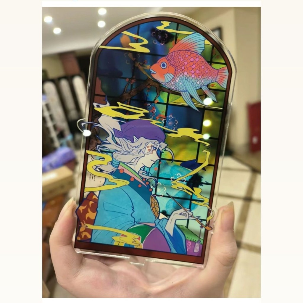 Mononoke Stained Window ขาตั้งอะคริลิค Kusuri รูปโต๊ะแสดงอะนิเมะสินค้าคอลเลกชันน่ารักเครื่องประดับตกแต่งห้องของขวัญเพื่อน