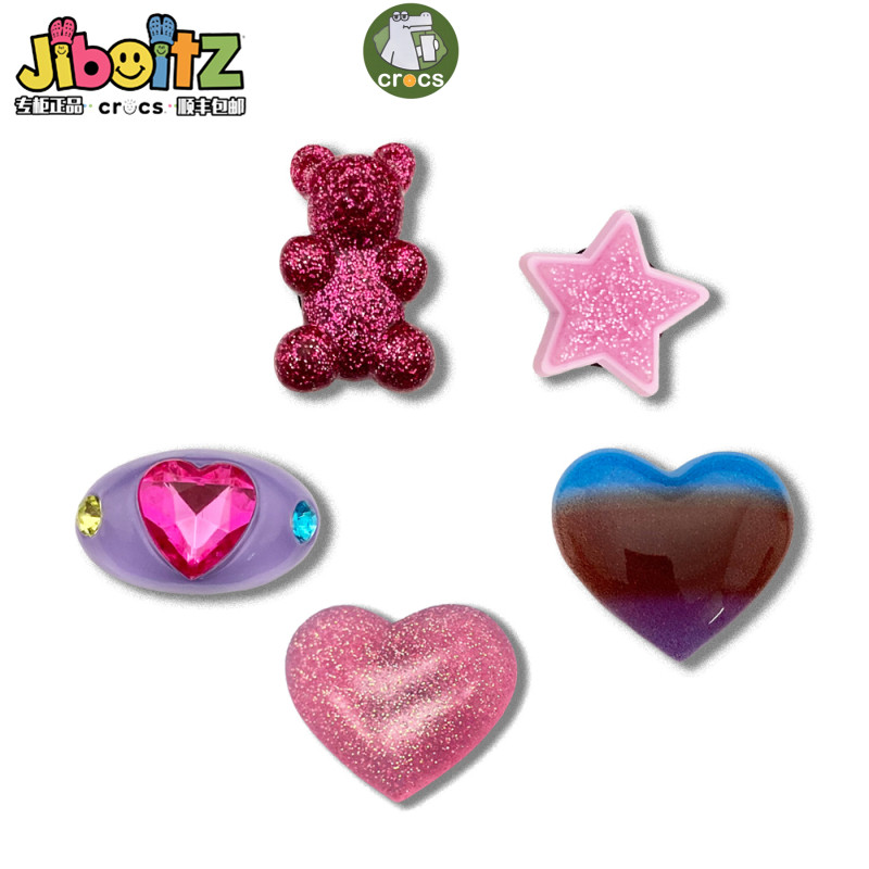 สไตล์ใหม่รองเท้าอุปกรณ์เสริม crocs อุปกรณ์เสริมรองเท้าดอกไม้ตกแต่งหัวเข็มขัด DIY Love Bear รองเท้าหั
