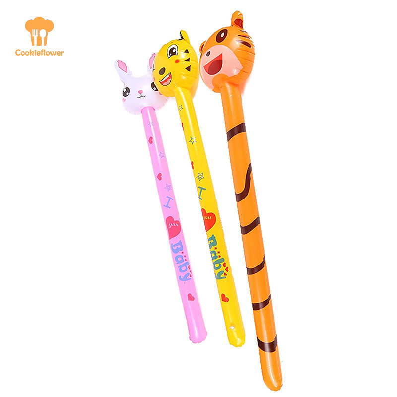 Ckfr Catoon Animals Inflatable Stick ฟาร์มสัตว์หมูกระต่ายม้าสัตว์ป่าInflatable Stickบอลลูนเด็กใหม่