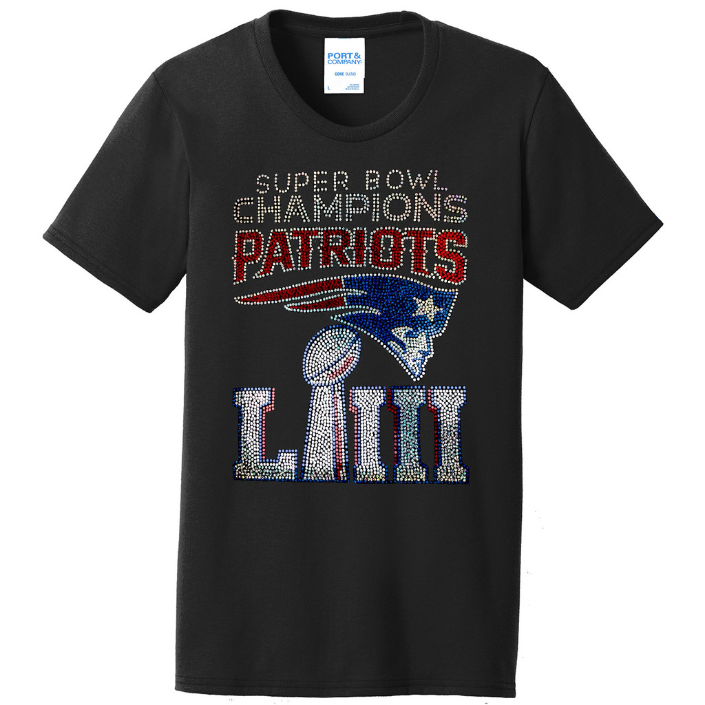 Mens New England Patriots Super Bowl Football Ladies เสื้อยืดเสื้อเชิ้ต