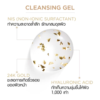 [ใหม่!] Smooth E 24k Gold เจลล้างหน้าเนื้อทองคำ Mild & Brightening Cleansing Gel 180 ml. ทำความสะอาดล้ำลึก ลดริ้วรอย