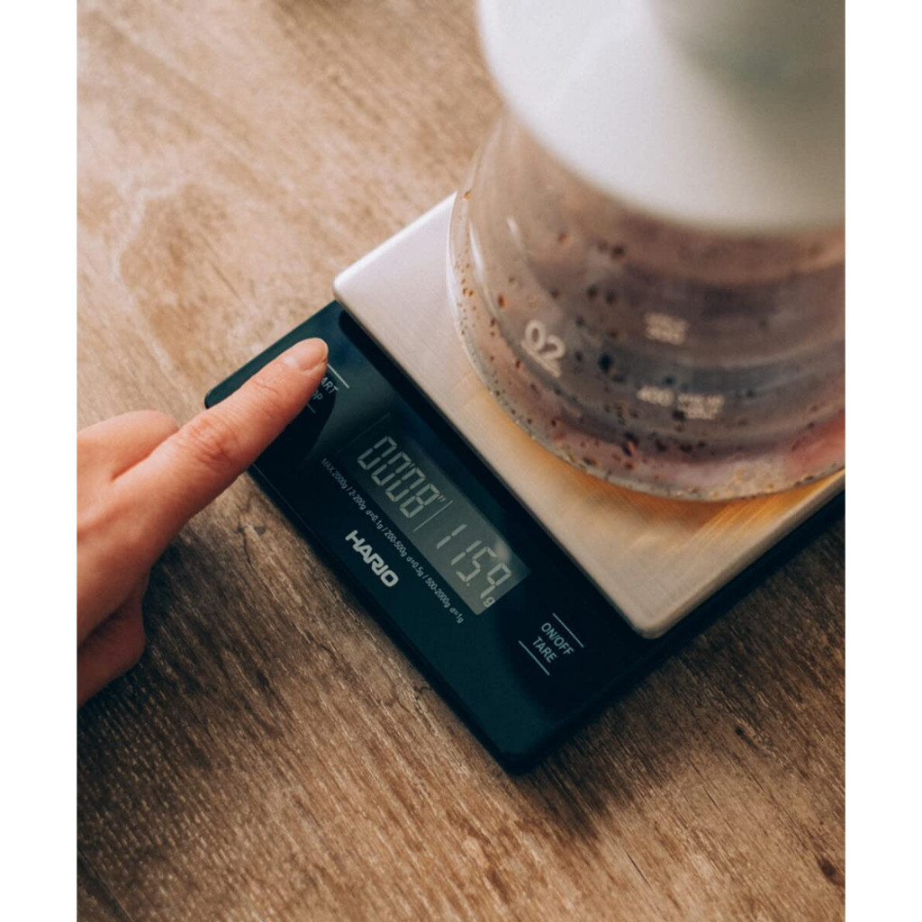 ชั่งตวง เครื่องชั่งดิจิตอลสำหรับดริปกาแฟ HARIO VSTMN-2000HSV V60 Metal Drip Scale