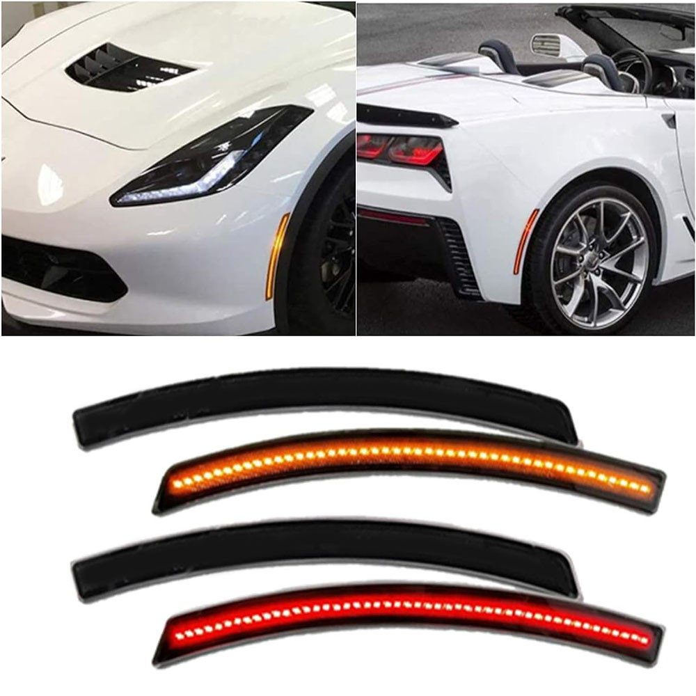 ไฟ LED ด้านหน้าด้านหลัง Marker สําหรับ Chevy Corvette C7 Z06 Z51 2014-2019