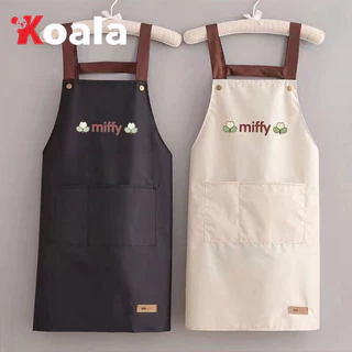KOALA จัดส่งในพื้นที่ ผ้ากันเปื้อน อุปกรณ์ครัว ผ้ากันเปื้อนเอี๊ยมปรับสีทึบกันน้ำกันคราบกับสองกระเป๋าครัวเชฟท apron