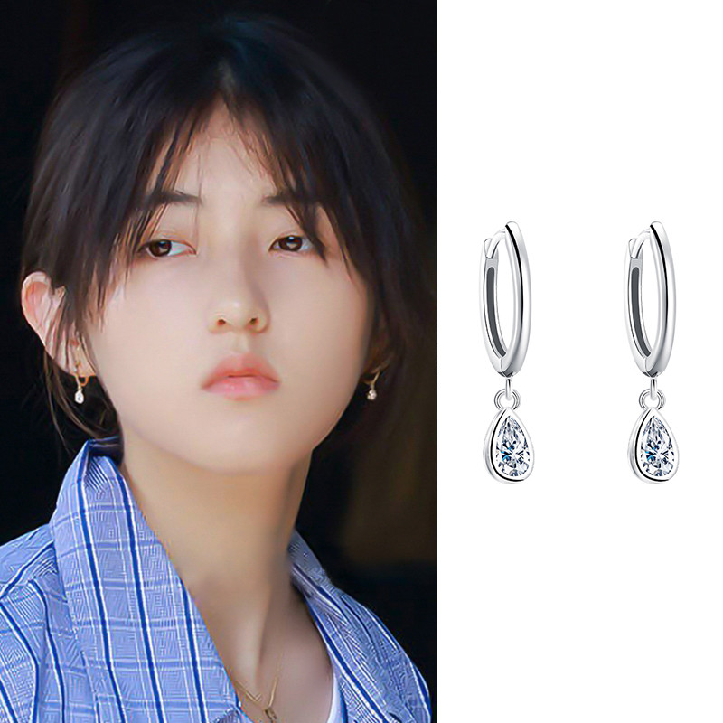 ส925เงินบริสุทธิ์หยดน้ําหยดต่างหูสําหรับผู้หญิงชุดต่างหูเจาะสําหรับเด็กต่างหูทองชุดทุกวันสไตล์หวานอุปกรณ์เสริมเครื่องป