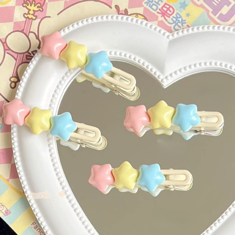 ลูกอมสีกิ๊บดาวห้าแฉกคลิปด้านข้างเกาหลีด้าน ใบเรียกเก็บเงินเป็ด คลิปเรียบคลิปกิ๊บหักเกาหลีอินอุปกรณ์ผม